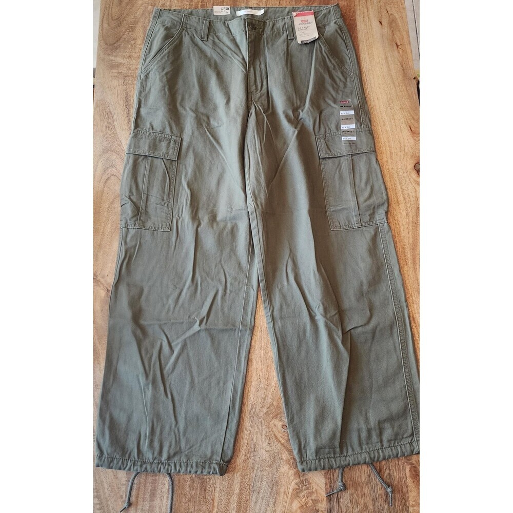 Levi's '94 Baggy Cargo Pants Mens 32 Green Adjustable Hem Workwear